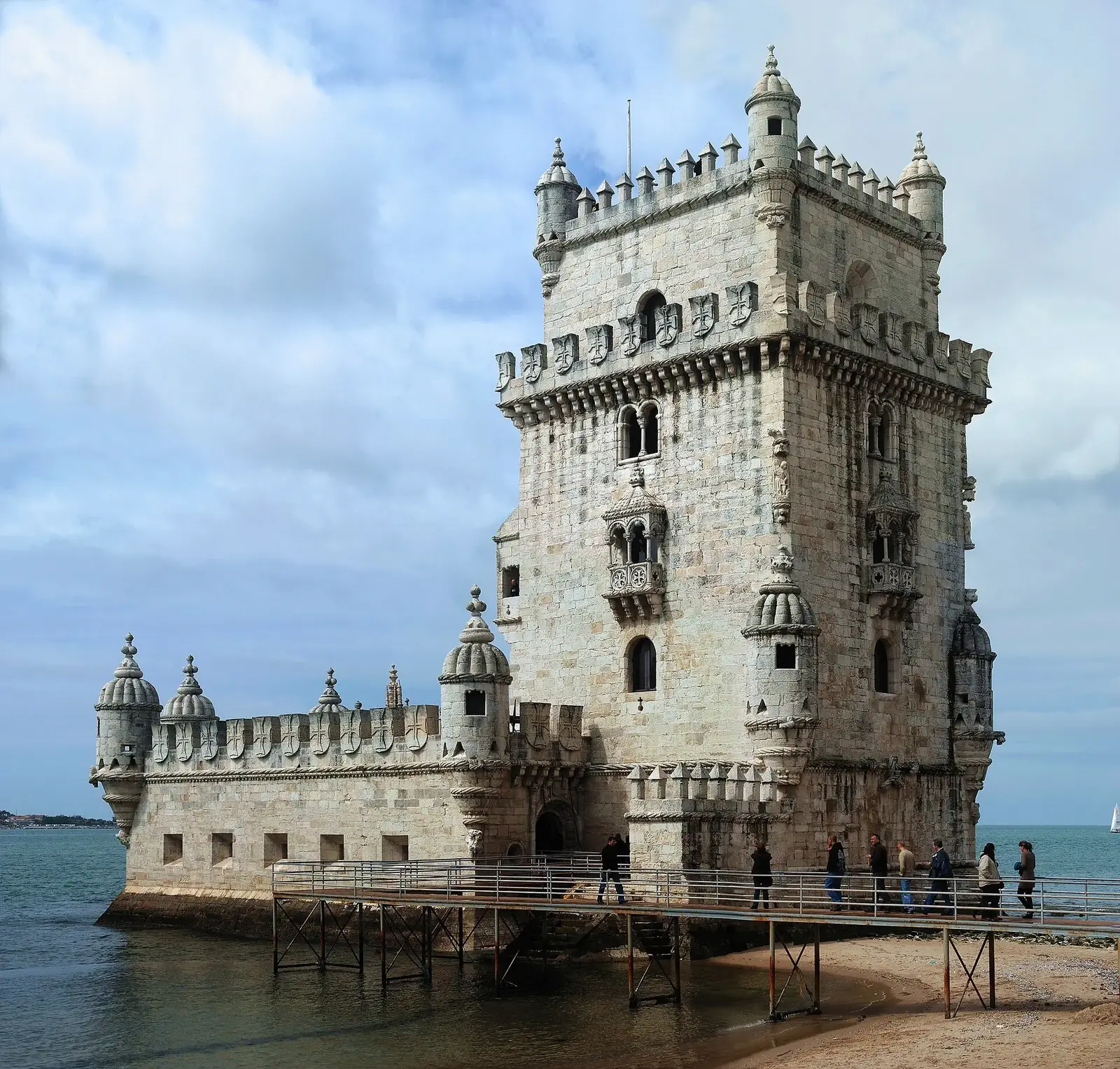 Belém Tower on the Tagus river at dusk, Lisbon.